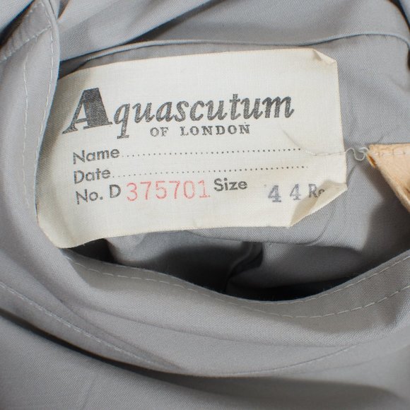 Aquascutum 44R Men's Overcoat Cream Aqua 5 Fortrel Cotton - Picture 4 of 6